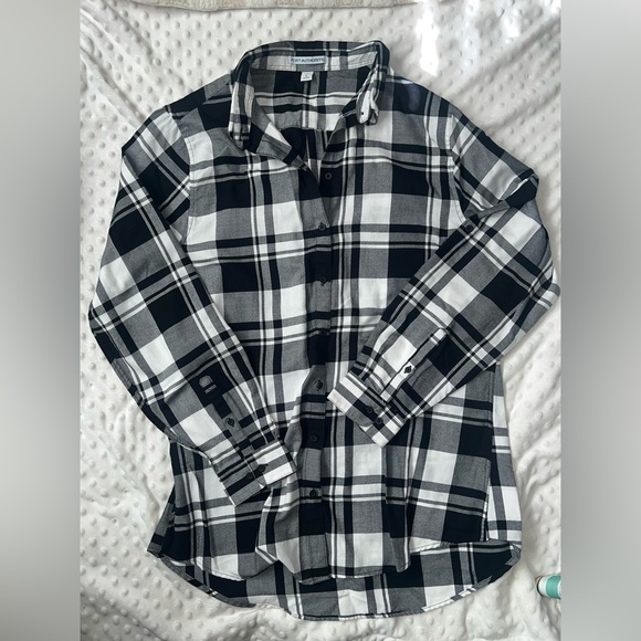 Port Authority Tops - NWOT Port Authority Black and White Womens Checkered Shirt